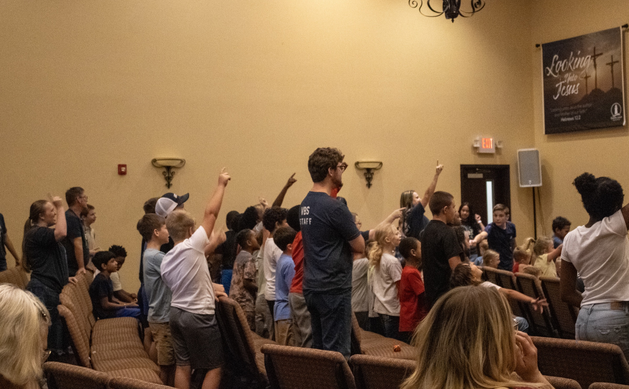 Children participating together in a Gospel Light activity